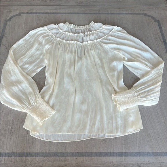 NWOT Ramy Brook Cream Ruffled Blouse - Picture 6 of 8